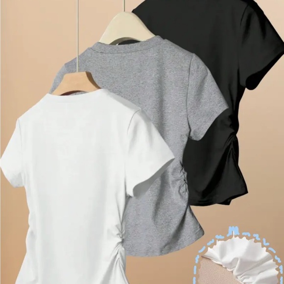Classic Women's T-Shirt Trio - Black, Gray, and White - Picture 2 of 5